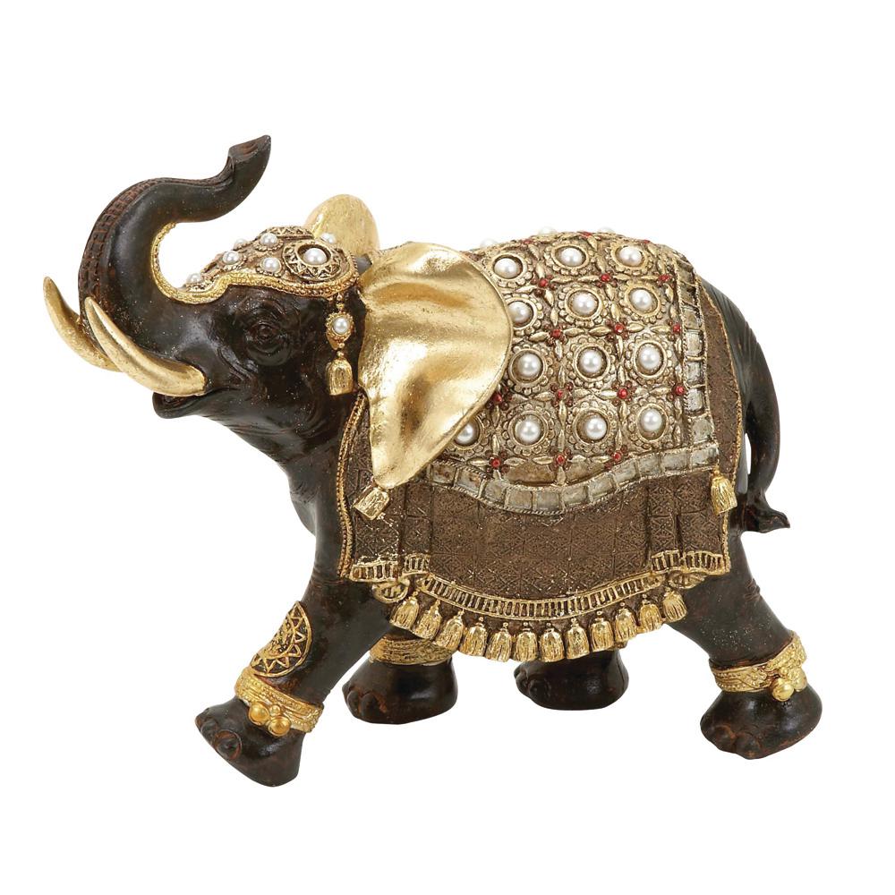 Litton Lane 9 In X 10 In Parade Elephant Decorative Figurine In