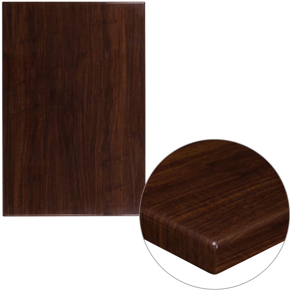 Flash Furniture 30 In X 45 High Gloss Walnut Resin Table Top High Gloss Walnut Resin Table Top