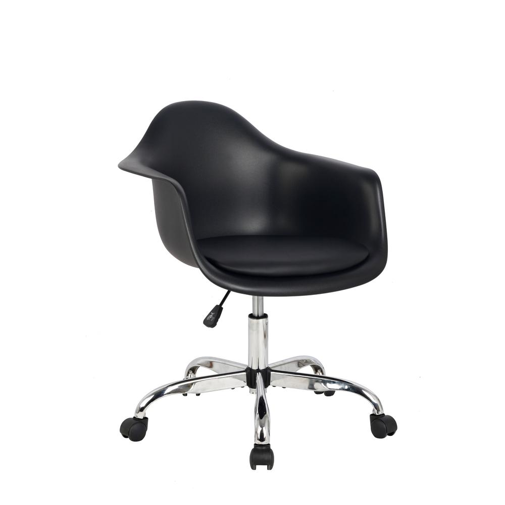 Hodedah Adjustable Bucket Black Swivel Office Desk Chair Hic401