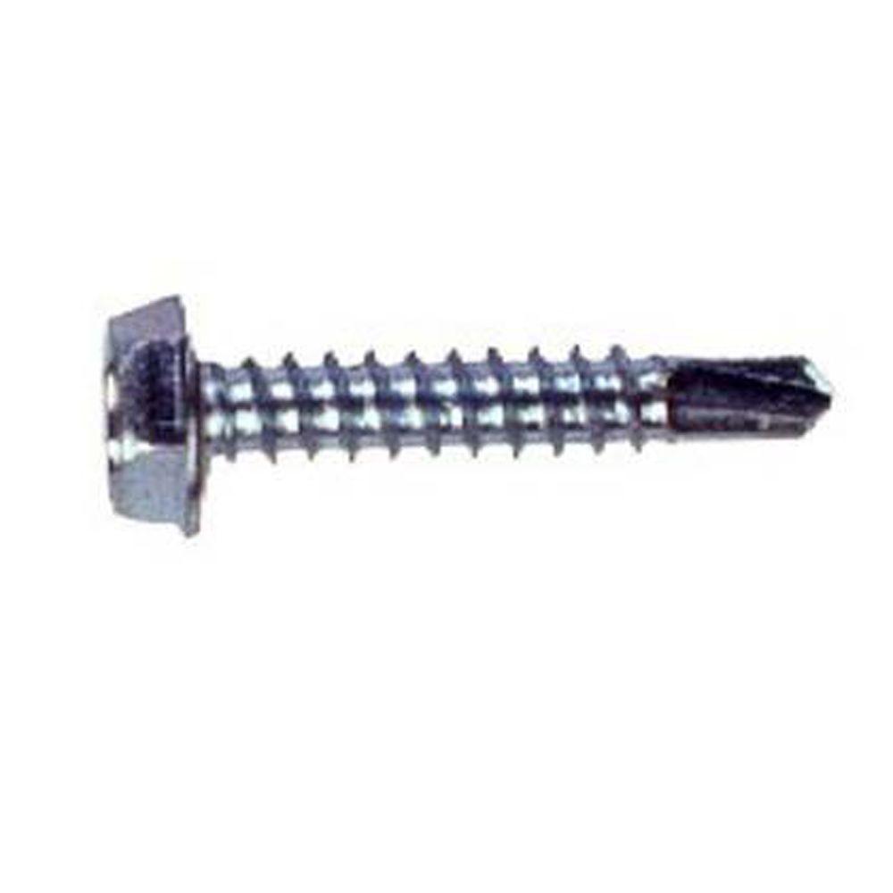 100 Stainless Steel #8 x 1 Slotted Hex Washer Head Type A Sheet Metal Screw NH