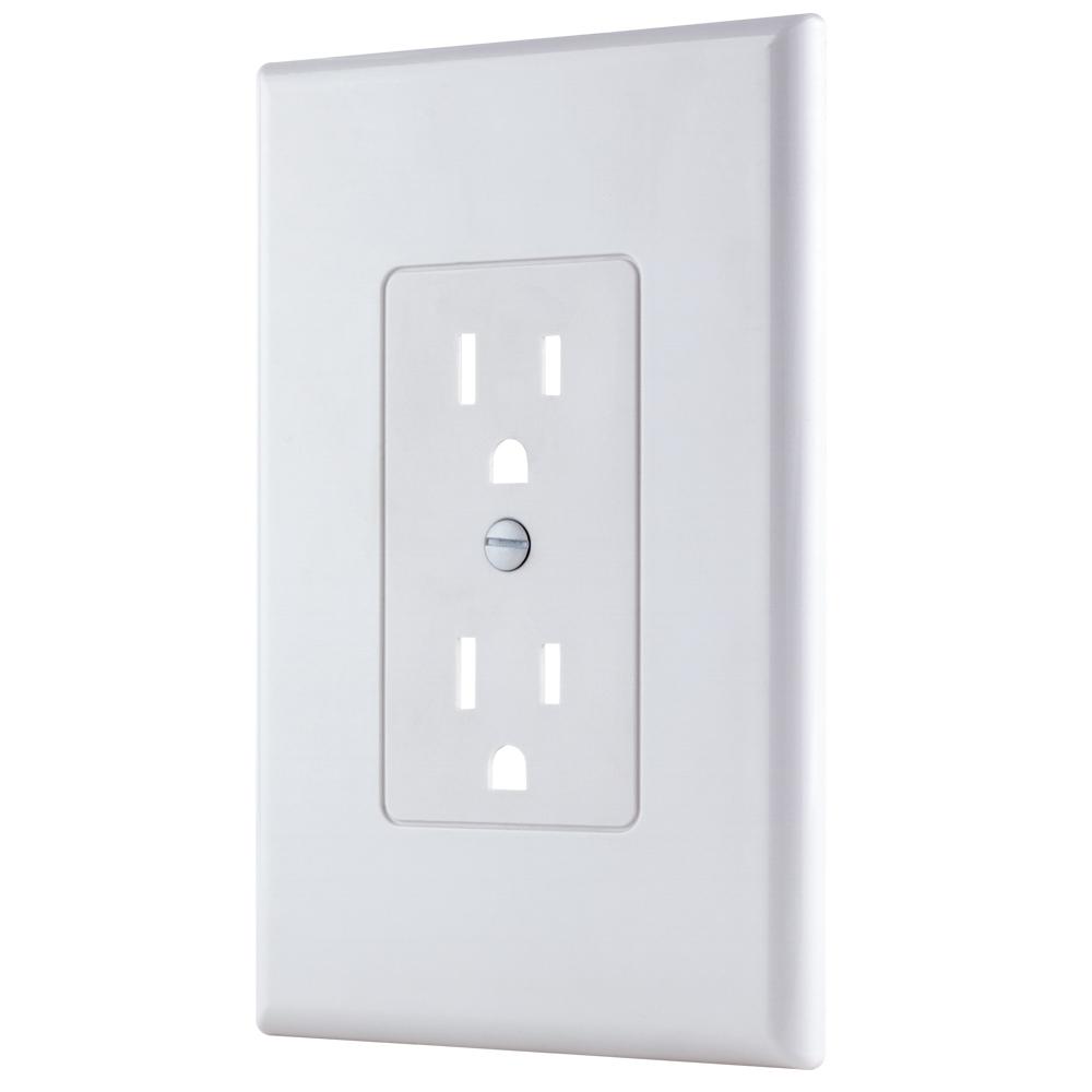 Commercial Electric 1 Gang Decorator Plastic Wall Plate White Smooth Ppcw R The Home Depot - Decorative Wall Switch Plates Home Depot Commercial Electric 1 Gang Decorator Plastic Wall Plate White Smooth Ppcw R The Home Depot - Decorative Wall Switch Plates Home Depot