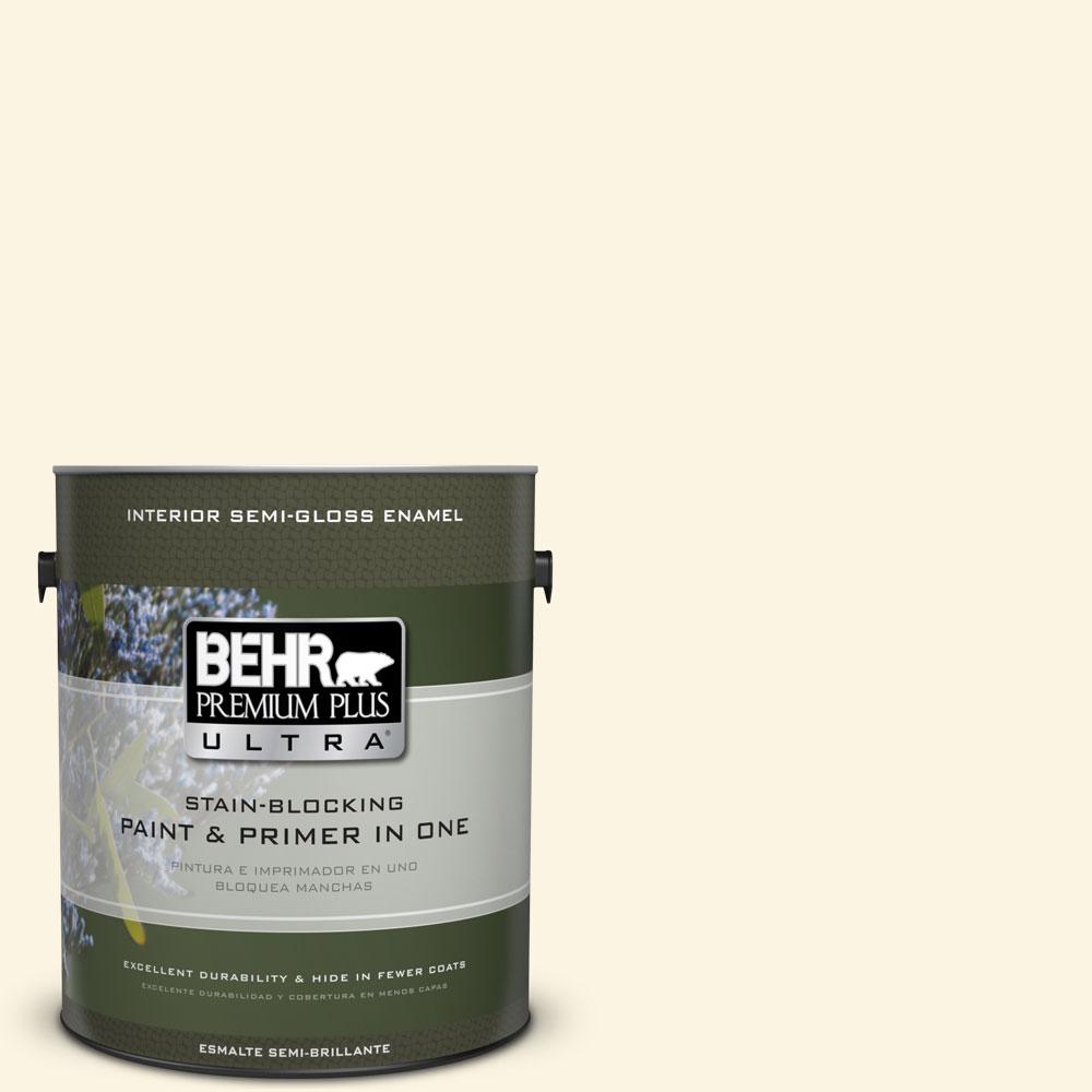 BEHR Premium Plus Ultra 1gal. 730E1 Polar White SemiGloss Enamel