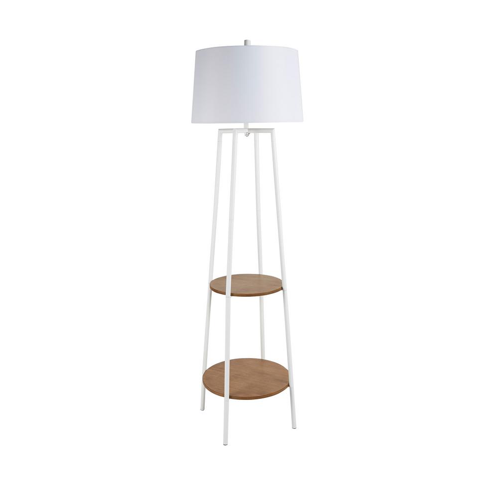 Silverwood Furniture Reimagined Tristan 63 In Metal Gray Floor Lamp With Shelves