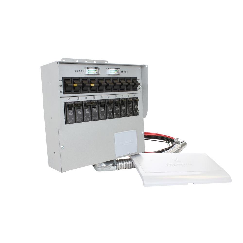 Manual Transfer Switch 50 Amp 10-Circuit With Removable Cover