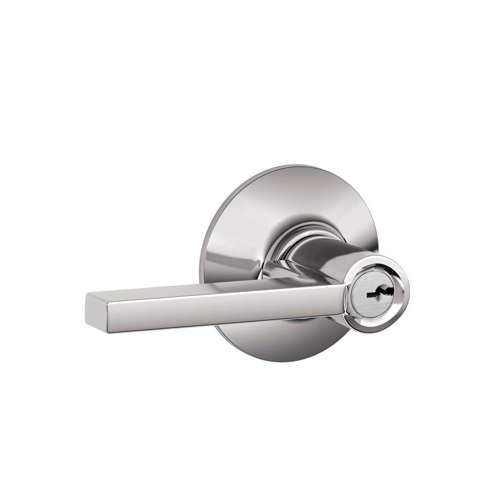 Schlage Latitude Bright Chrome Keyed Entry Door Lever F51 V Lat 625