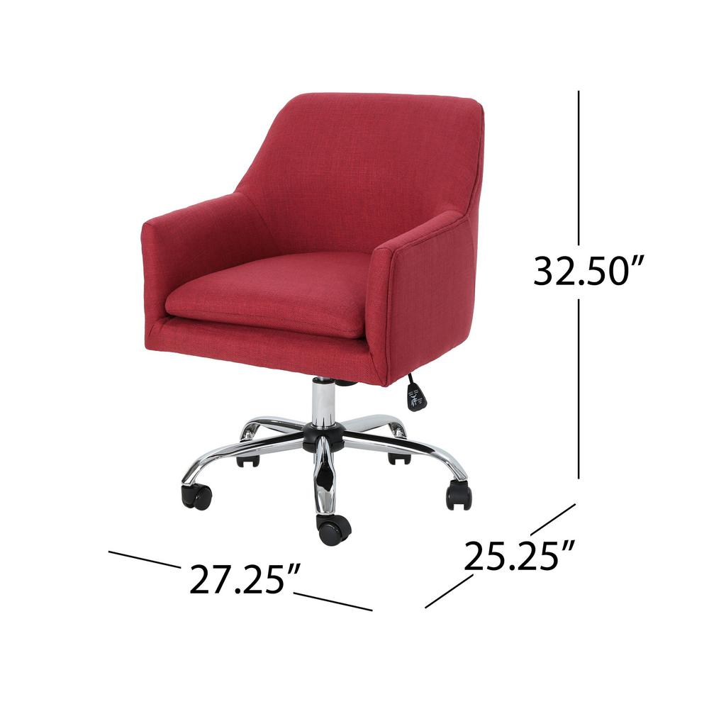 Noble House Johnson Mid Century Modern Red Fabric Adjule Home Noble House Johnson Mid Century Modern