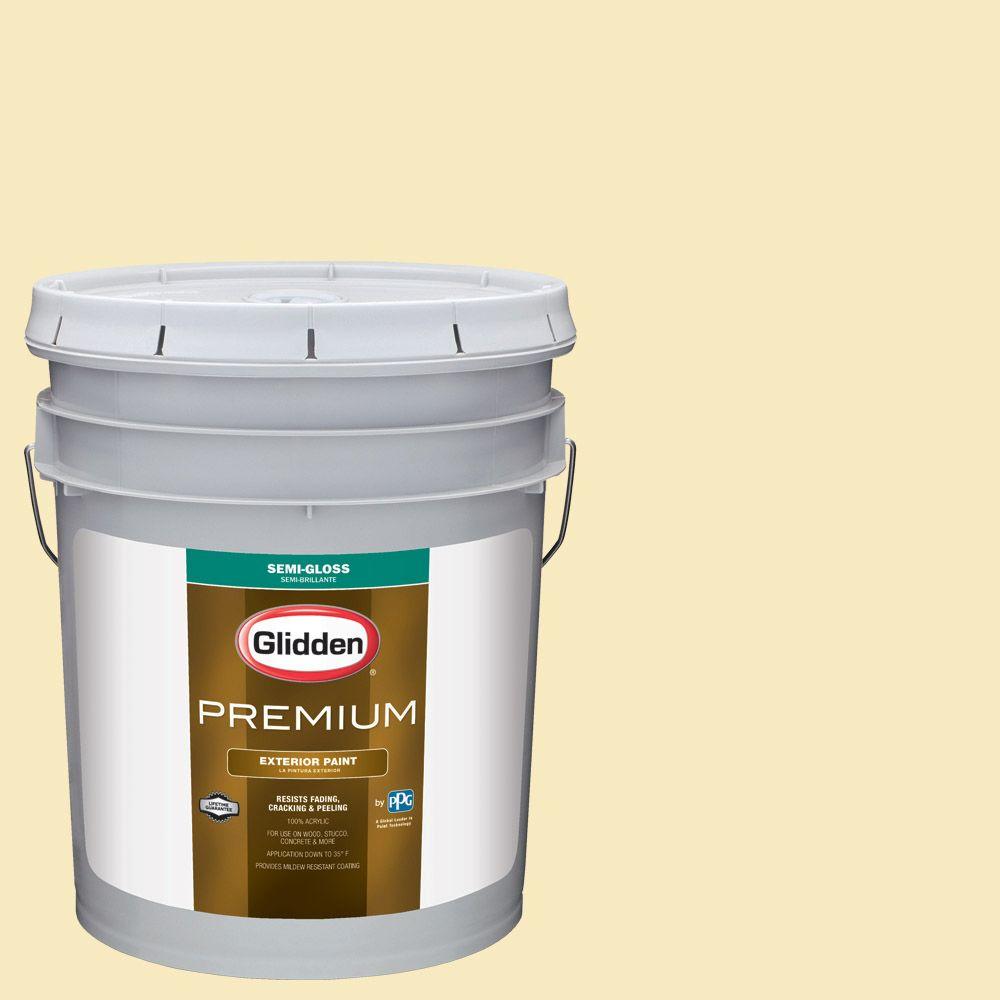Glidden Premium 5gal. HDGY31 Daisy Yellow SemiGloss Latex Exterior PaintHDGY31PX05S The