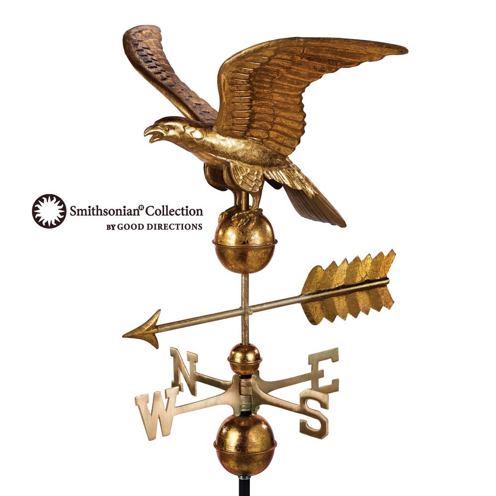 Good Directions Smithsonian Eagle Weathervane Pure Copper With Golden Leaf Finish 0955gl The Home Depot