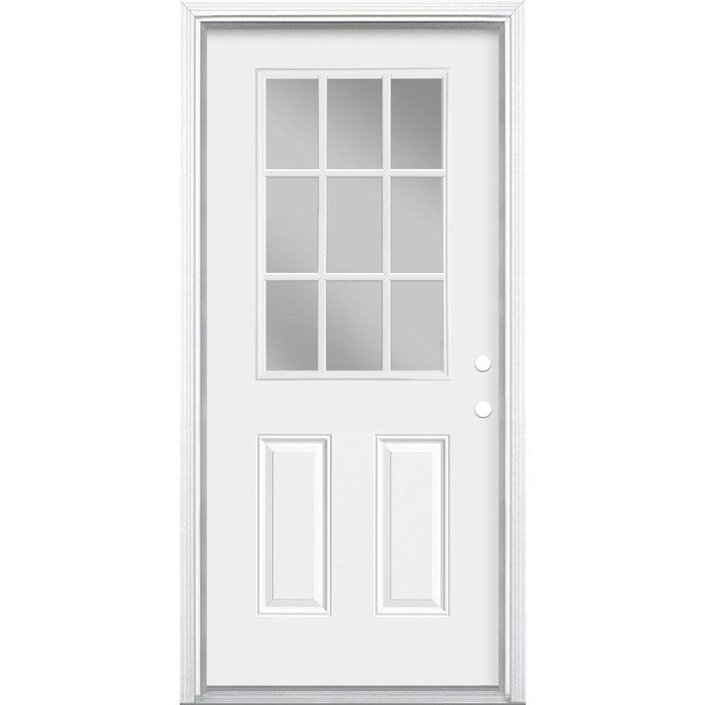 Masonite 36 In X 80 In 9 Lite Left Hand Inswing Primed Steel