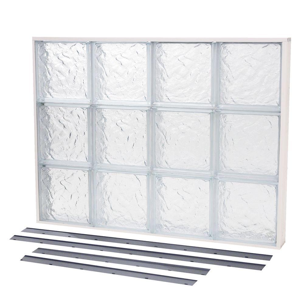 UPC 752494000010 product image for TAFCO WINDOWS 23.625 in. x 31.625 in. NailUp2 Ice Pattern Solid Glass Block Wind | upcitemdb.com