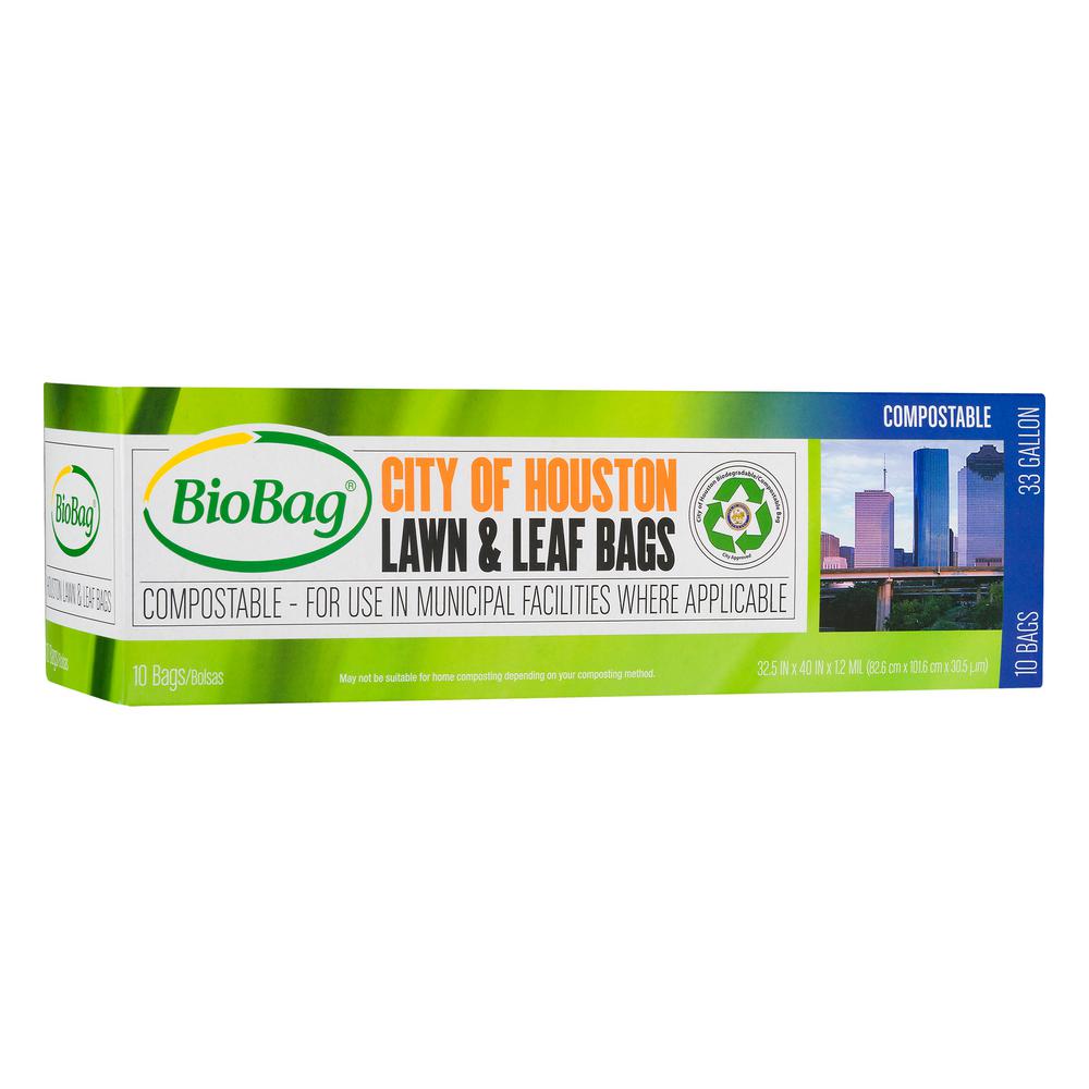 BioBag Houston 35 Gal. Lawn and Leaf Compostable Bags (10count)186272