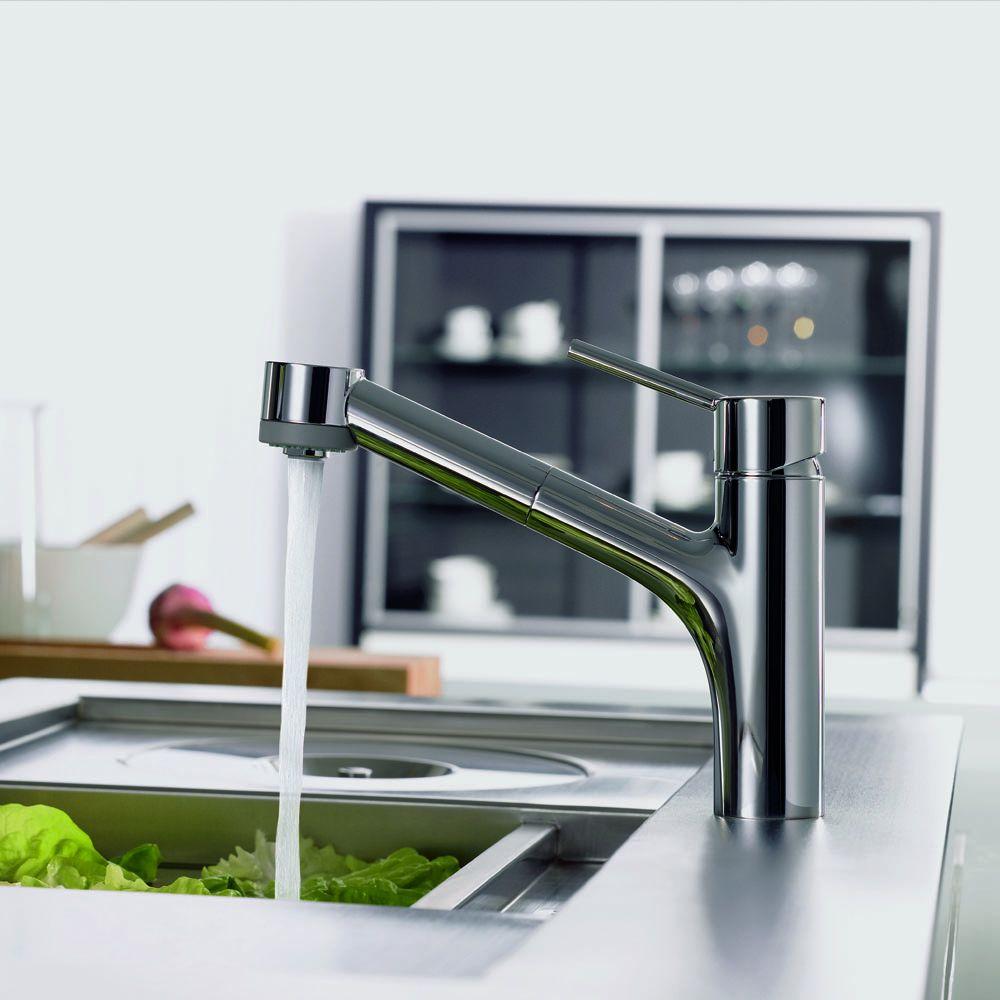 Hansgrohe Talis S Single Handle Pull Out Sprayer Kitchen Faucet In