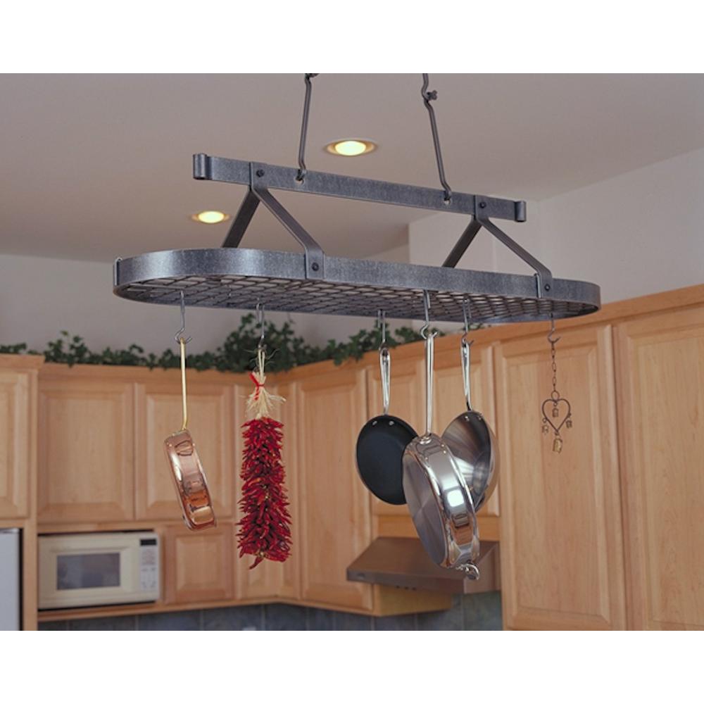 X 36 In Ceiling Mount Hanging Pot Rack Organizer Storage