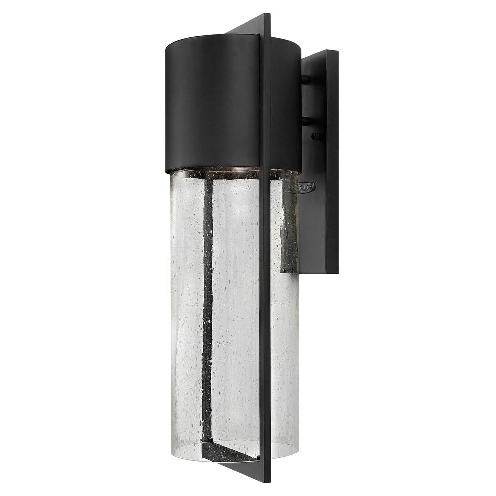 Hinkley Lighting Shelter Large Black Integrated LED Outdoor Wall Cylinder Light1325BKLED The