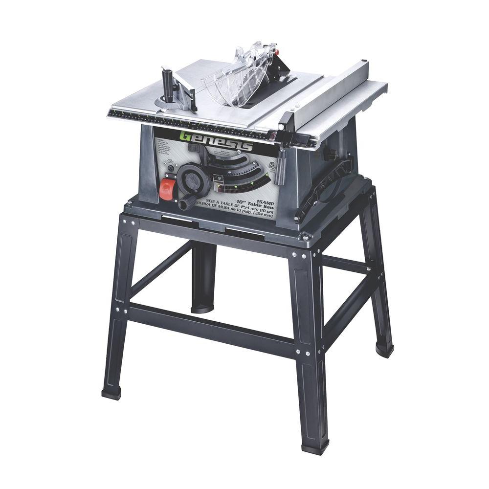 10 in. 15 Amp Portable Table Saw with Stand