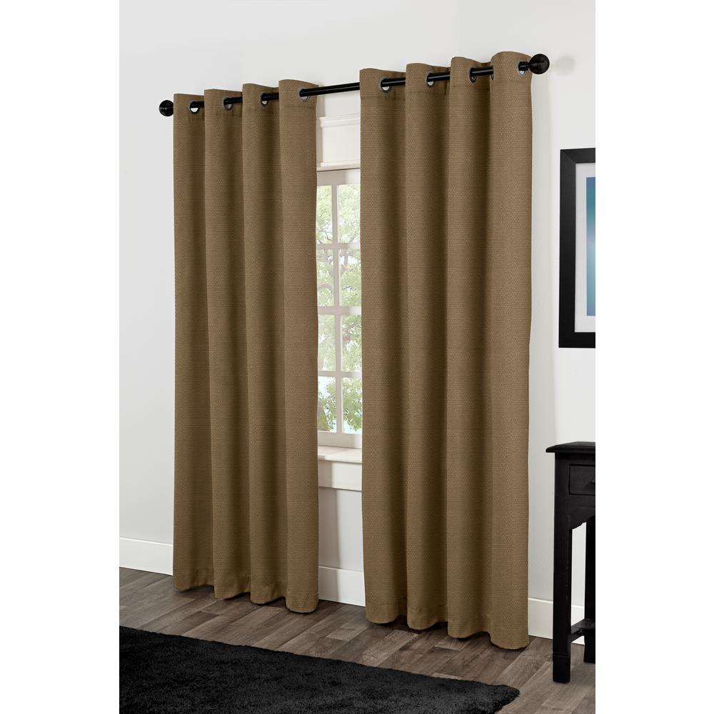 Semi Opaque Grommet Polyester Curtains Drapes Window