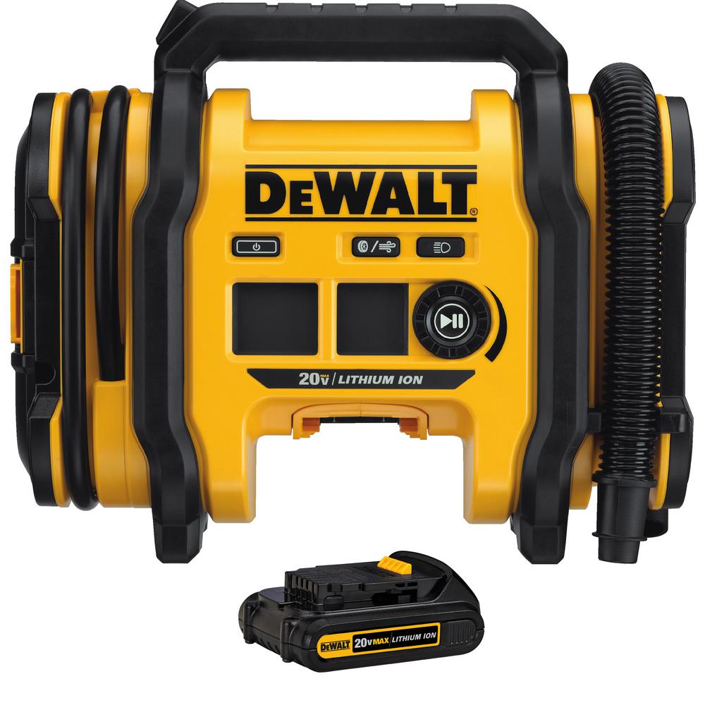 DEWALT 20-Volt MAX Cordless Inflator with 1.5Ah Battery Included