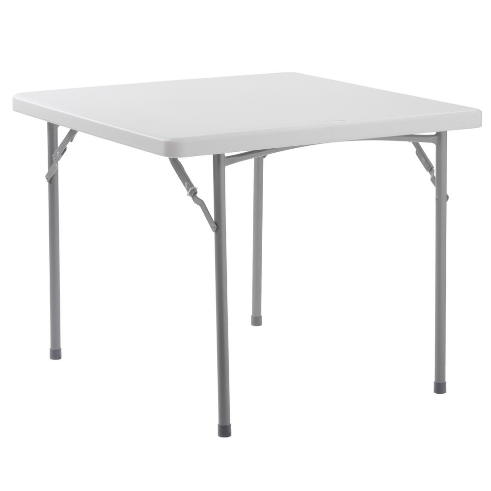 National Public Seating 36 in. W x 36 in. D Speckled Gray Blow Molded Plastic Top, Heavy-Duty Metal Frame Folding Table, Speckled Grey