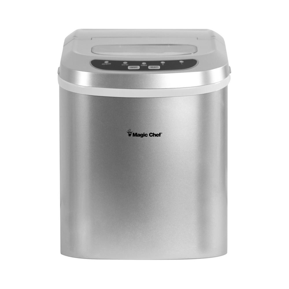 Magic Chef 27 Lb Portable Countertop Ice Maker In Silver Hnim27sv