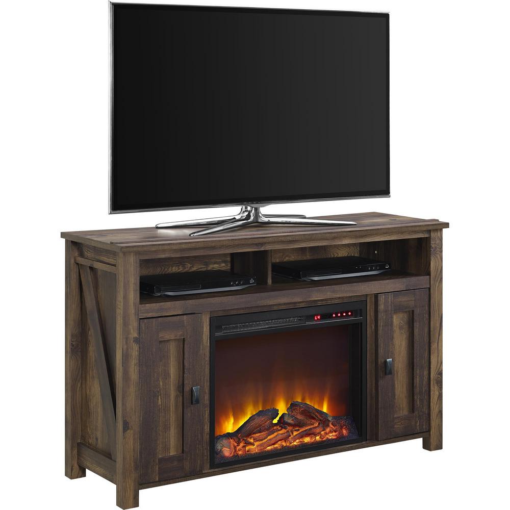 Ameriwood Farmington Heritage Pine Fire Place Entertainment Center Ameriwood Farmington Heritage Pine Fire Place Entertainment Center