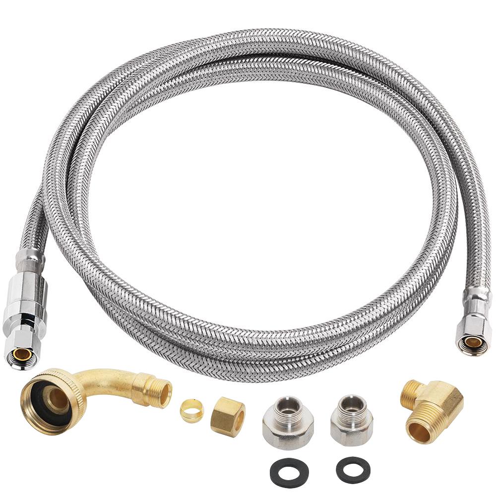 dishwasher burst protect flexible connector depot stainless steel homedepot tube lines 6e supply universal mip adapters ght inclusive ss