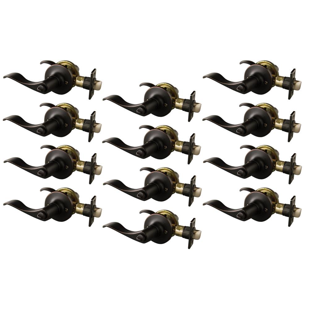 Oil Rubbed Bronze Design House 190868 12-Pack Stratford 6-Way Universal Privacy Door Knob