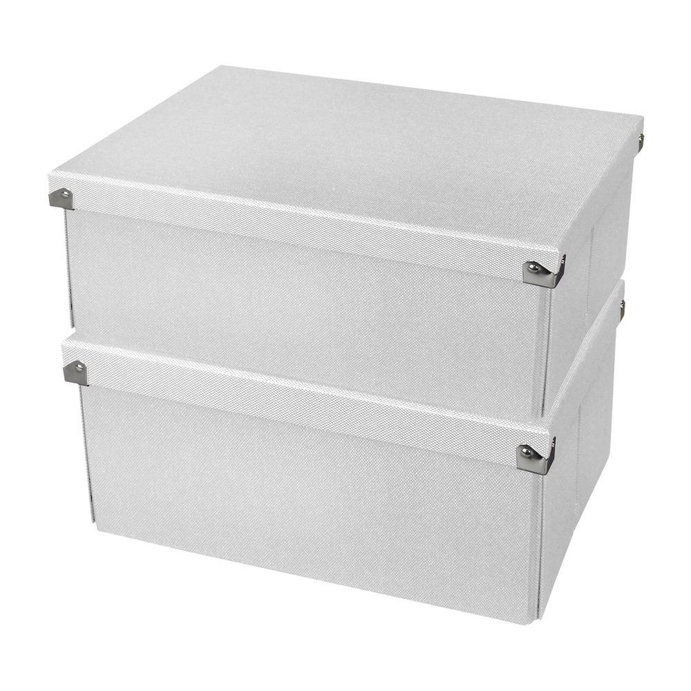 Samsill Medium Doent Box With Lid In White 2 Pack Pns04lswe2 Medium Doent Box With Lid In White 2 Pack