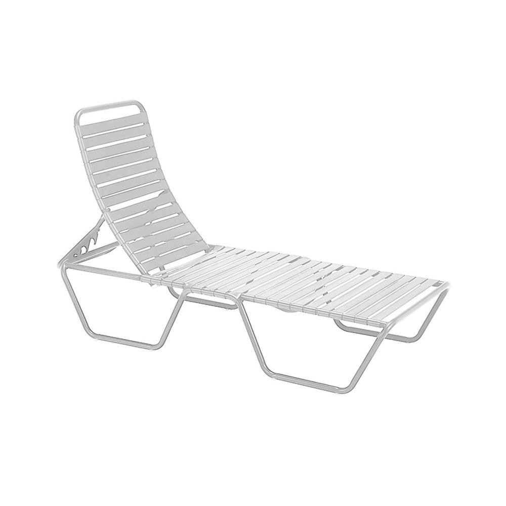 White Stackable Outdoor Chaise Lounges Patio Chairs The