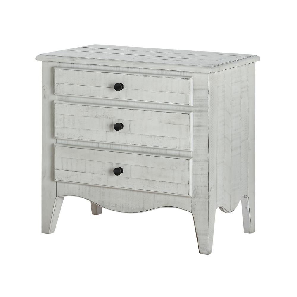 Unbranded Ella 3 Drawer White Wash Nightstand 28 In H X 30 In W X 18 In D 2g4381 The Home Depot