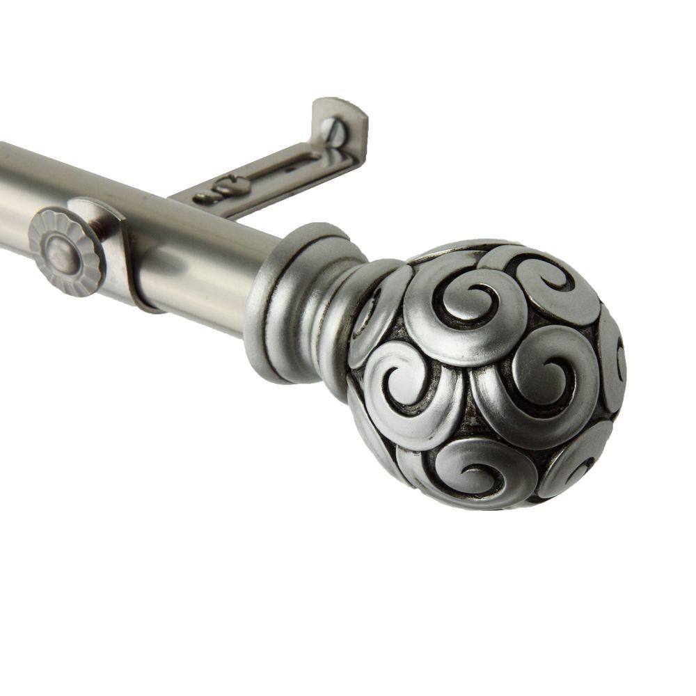 Rod Desyne 48 In 84 In Telescoping Single Curtain Rod Kit In