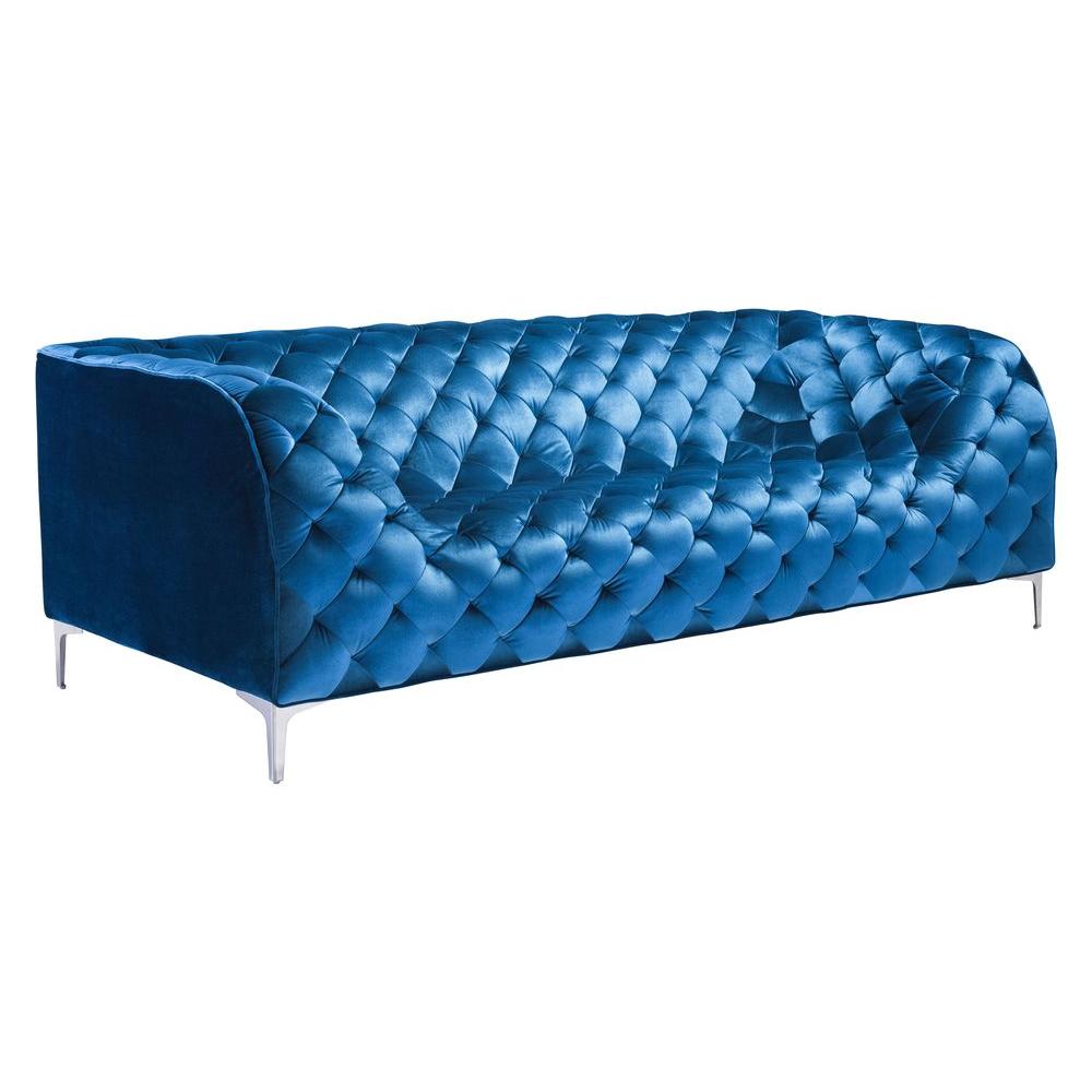 Blue Velvet Sofa Bed