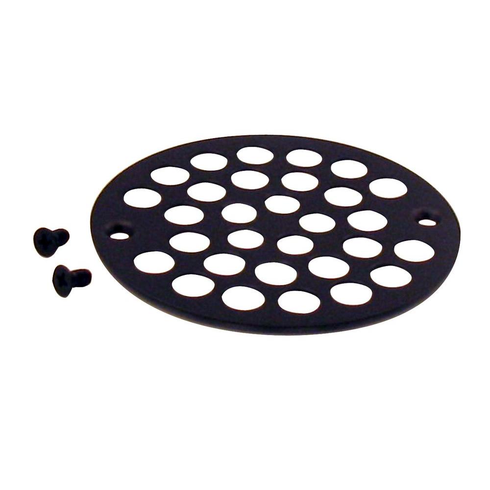 Westbrass 4 in. Brass Shower Strainer Grid with Screws in Oil Rubbed