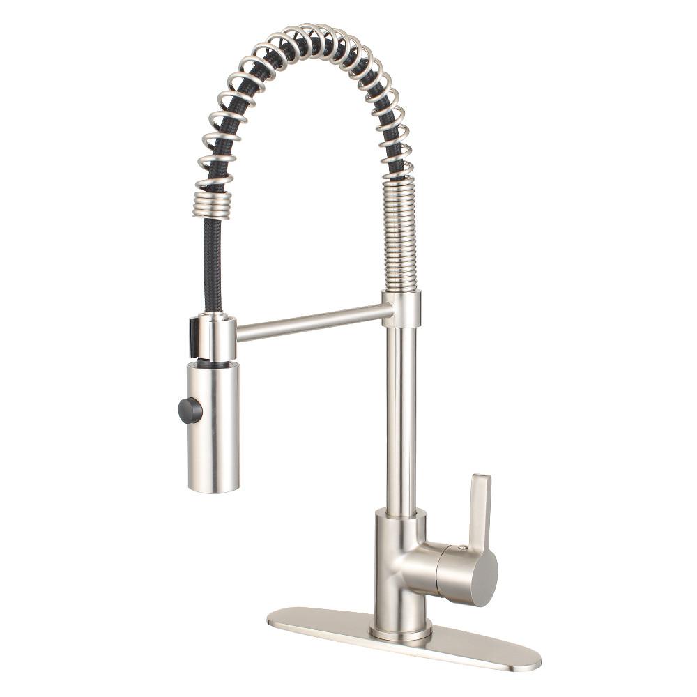 Kingston Brass Continental Single Handle Pull Down Sprayer Kitchen