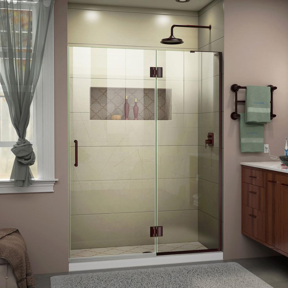 Dreamline Unidoor X 51 In 72 Frameless Hinged Shower Door Unidoor X 51 In 72 Frameless Hinged Shower Door Oil Rubbed Bronze