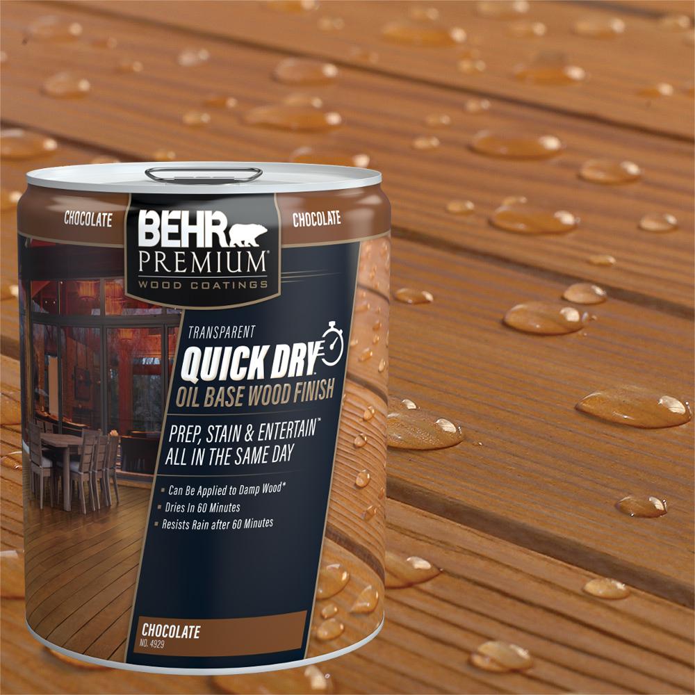 BEHR Premium 5 gal. Transparent Quick Dry Oil Base Wood BEHR Premium 5 gal. Transparent Quick Dry Oil Base Wood