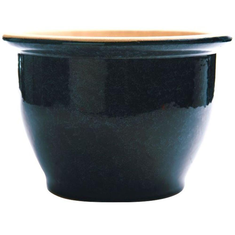 Paddock Home Garden 19 In Large Imperial Blue Clay Stoneware Planter 521395 The Home Depot