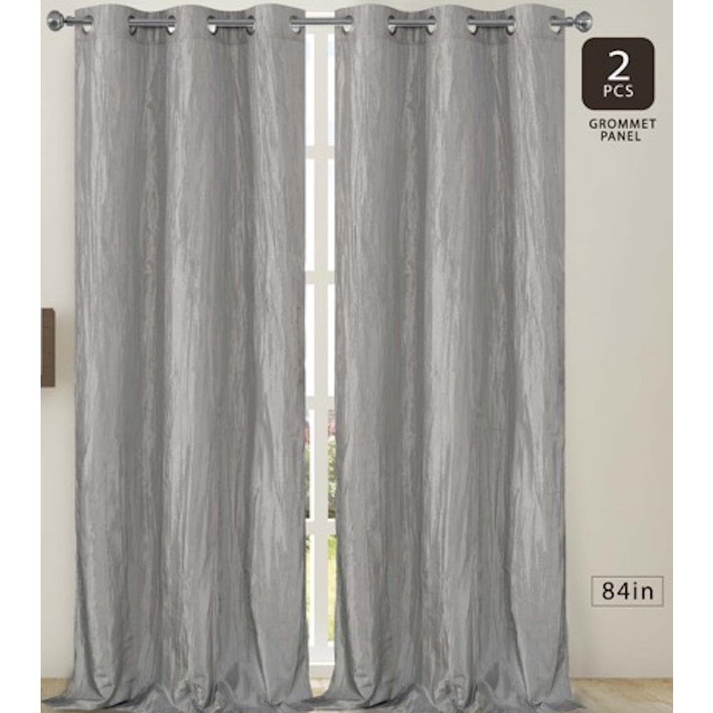Dainty Home Jackson 38 In W X 84 L Crushed Silk Window Panel Dainty Home Jackson 38 In W X 84 L Crushed Silk Window Panel Pair Silver 2 Pack