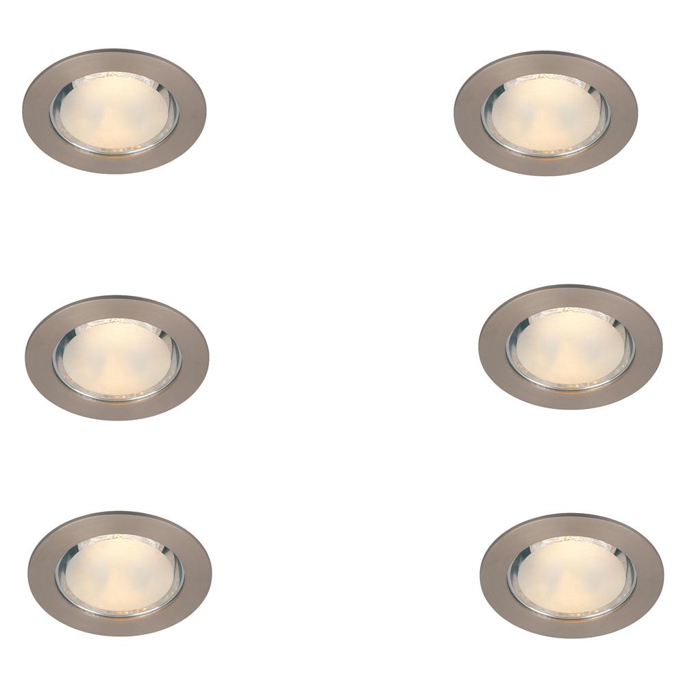 Commercial Electric 4 in. Brushed Nickel Shower Recessed Lighting Trim