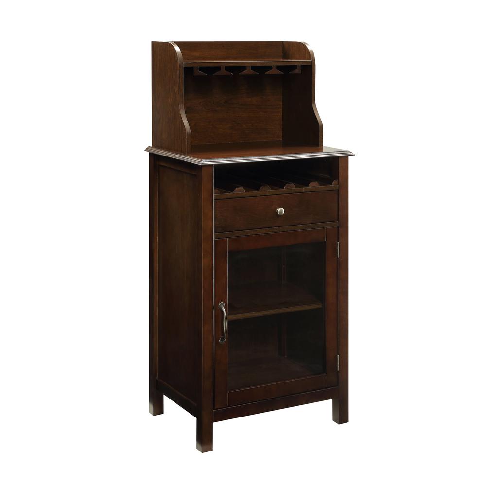 Usl Hudson 5 Bottle Dark Walnut Small Bar Cabinet Sk19228br1 Dw Hudson 5 Bottle Dark Walnut Small Bar Cabinet