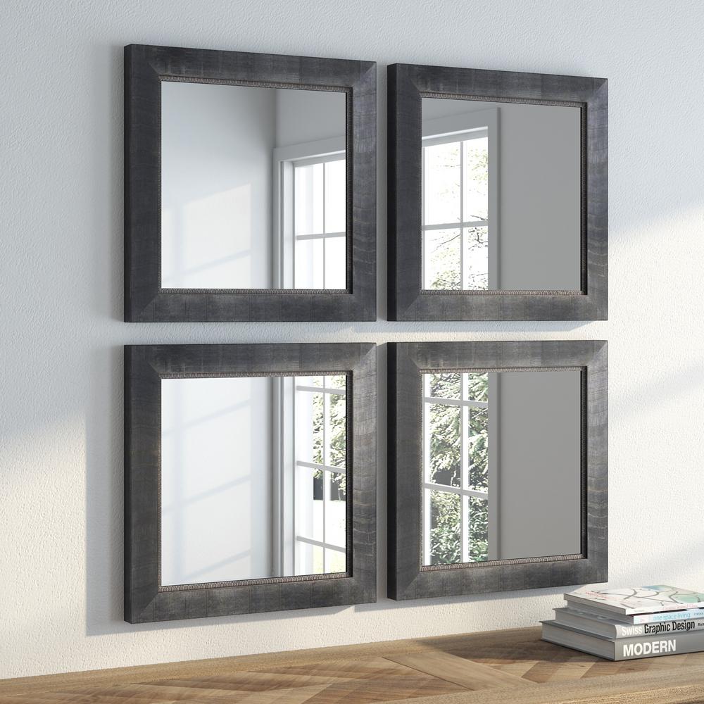16 5 In X Tuscan Ebony Square Wall Mirrors Set Of 4