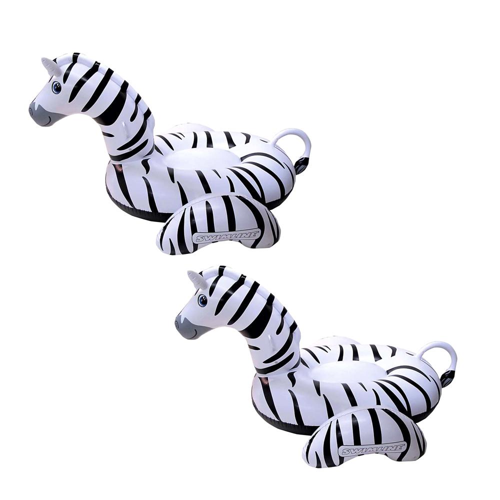 SWIMLINE Black/White Zebra 2Person RideOn Inflatable Swimming Pool
