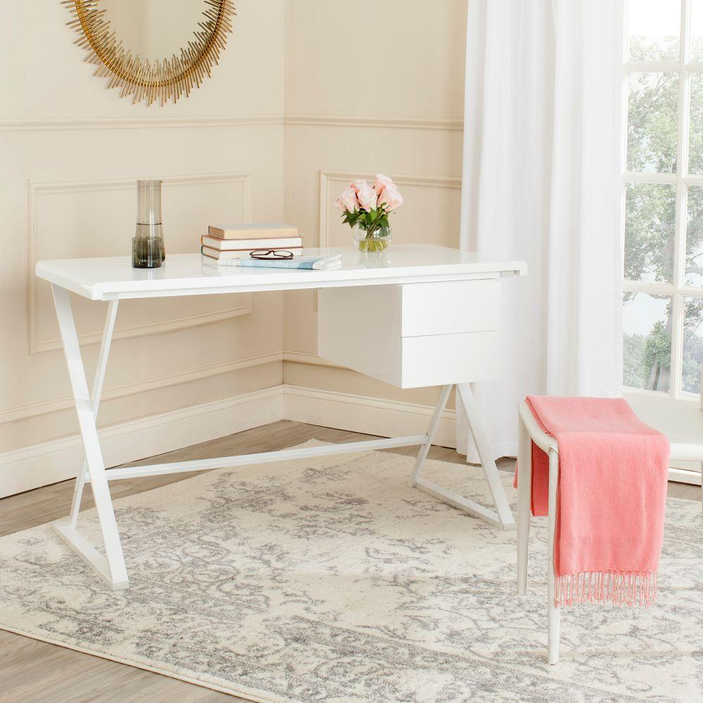 Safavieh Watkins White Desk Fox2205a The Home Depot