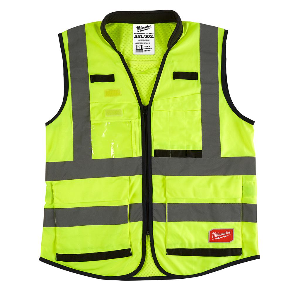Black High Visibility Safety Vest Custom Your Logo Protective Workwear 5 Pockets With Reflective Strips Outdoor Work Vest L