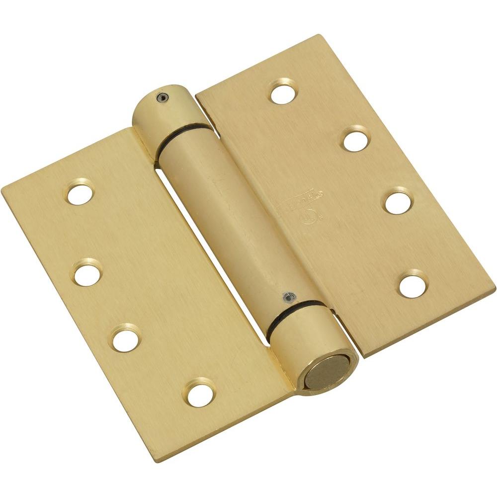 National Hardware 4 in. Spring Hinge520 4X4 SPRG HNG BRS The Home Depot