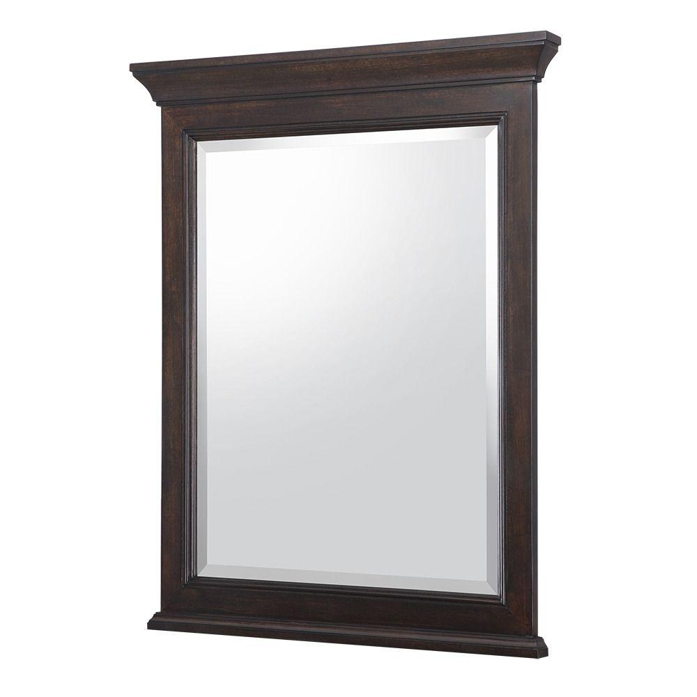 Home Decorators Collection Moorpark 24 In W X 31 H Single Wall Hung Mirror Burnished Walnut