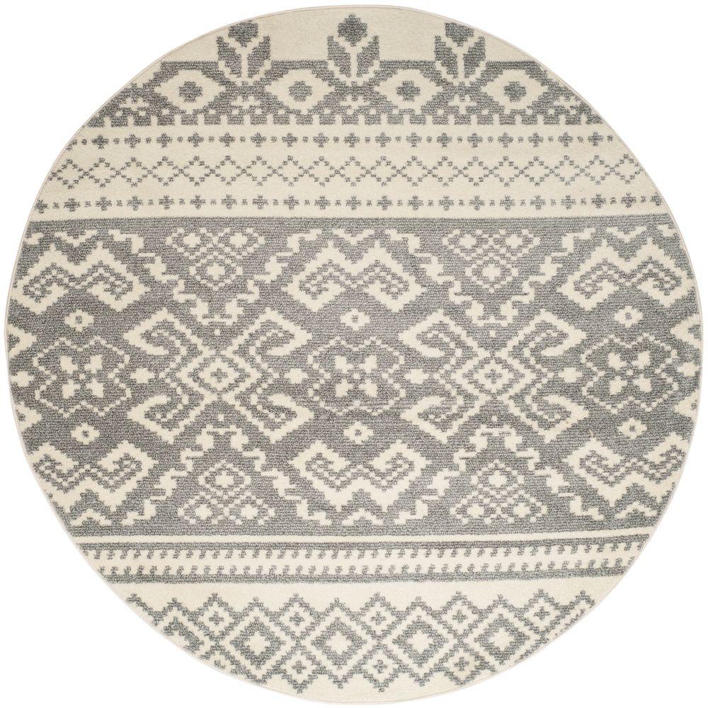 Safavieh Adirondack Ivory/Silver 8 Ft. X 8 Ft. Round Area Rug-ADR107B ...