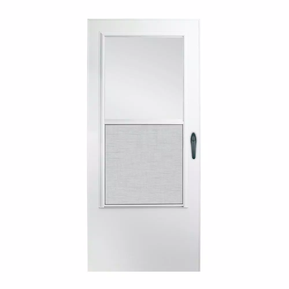 EMCO 36 in. x 80 in. 100 Series White SelfStoring Storm Door eXtremes