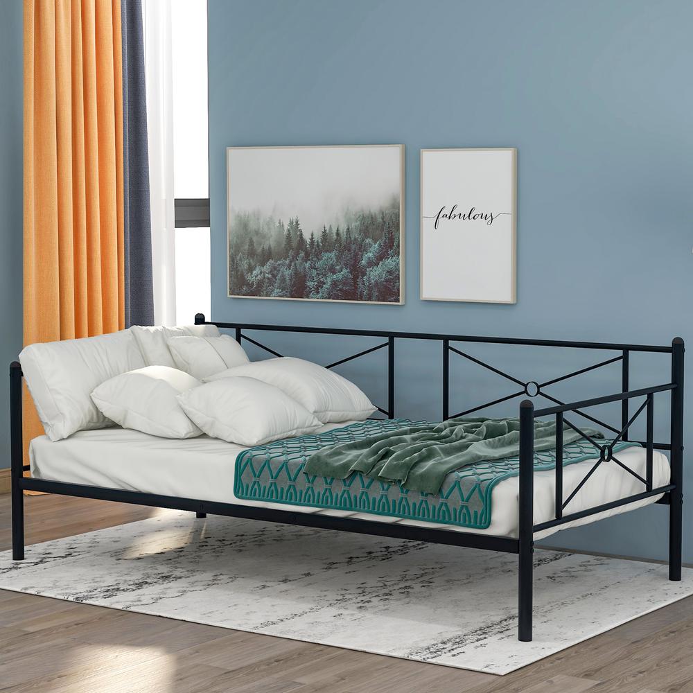 Harper & Bright Designs Black Twin Metal Daybed Frame with Steel Slats was $270.0 now $206.25 (24.0% off)
