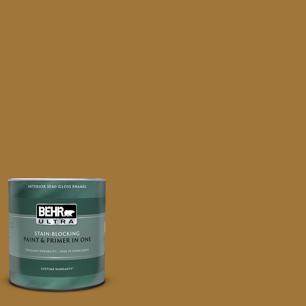 Behr Ultra 1 Qt 320d 7 Victorian Gold Semi Gloss Enamel Interior