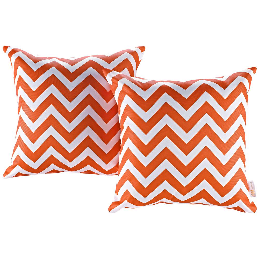 MODWAY Patio Square Outdoor Throw Pillow Set in Chevron (2Piece)EEI